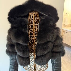 Luxurious Black Fur Women's Jacket
